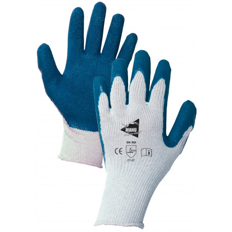 12 paires de gants enduction latex bleue MM014