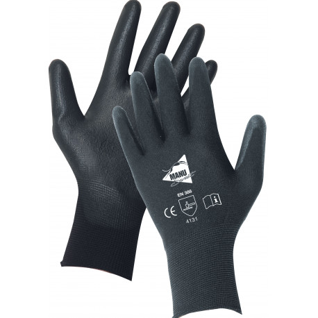 12 paires de gants polyuréthane noirs MF104