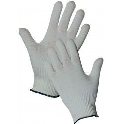 12 paires de gants tricotés polyamide blancs GT413