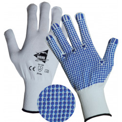 Lot de 12 paires de gants picots blancs GT412