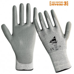 Gants anti-coupure gris polyuréthane ANT305s